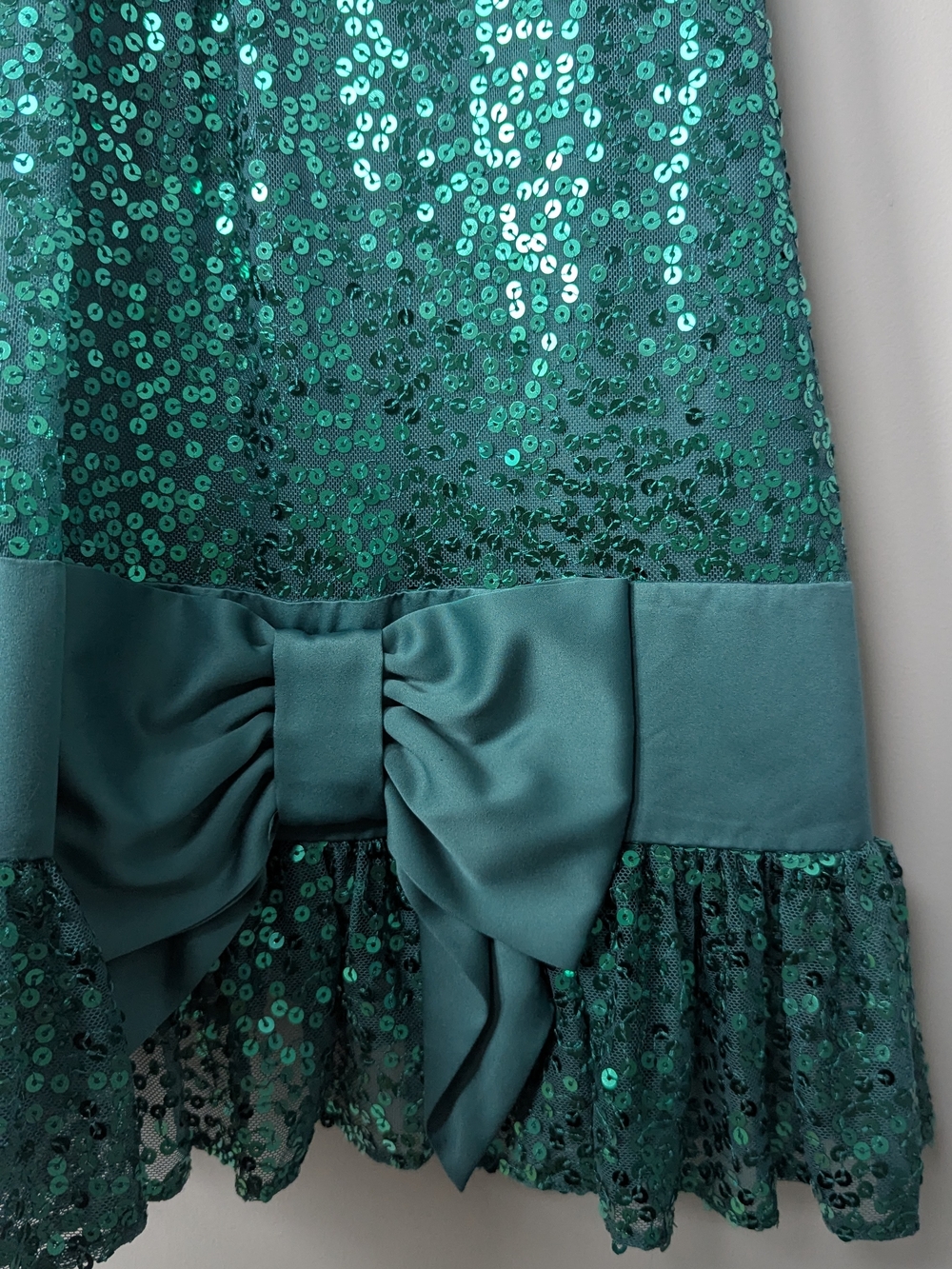 BETSEY JOHNSON Vintage Emerald Sequin Slip Party Dress - Size 0 - Picture 6 of 8